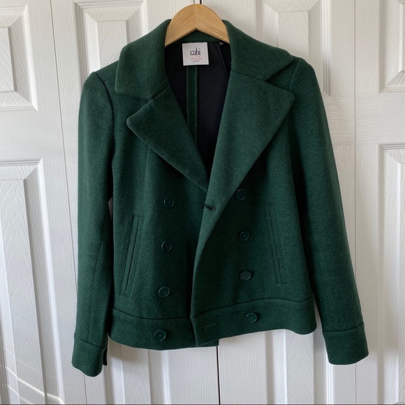 Cabi Love Carol Collection Emerald Green Peacoat S - Picture 2 of 7